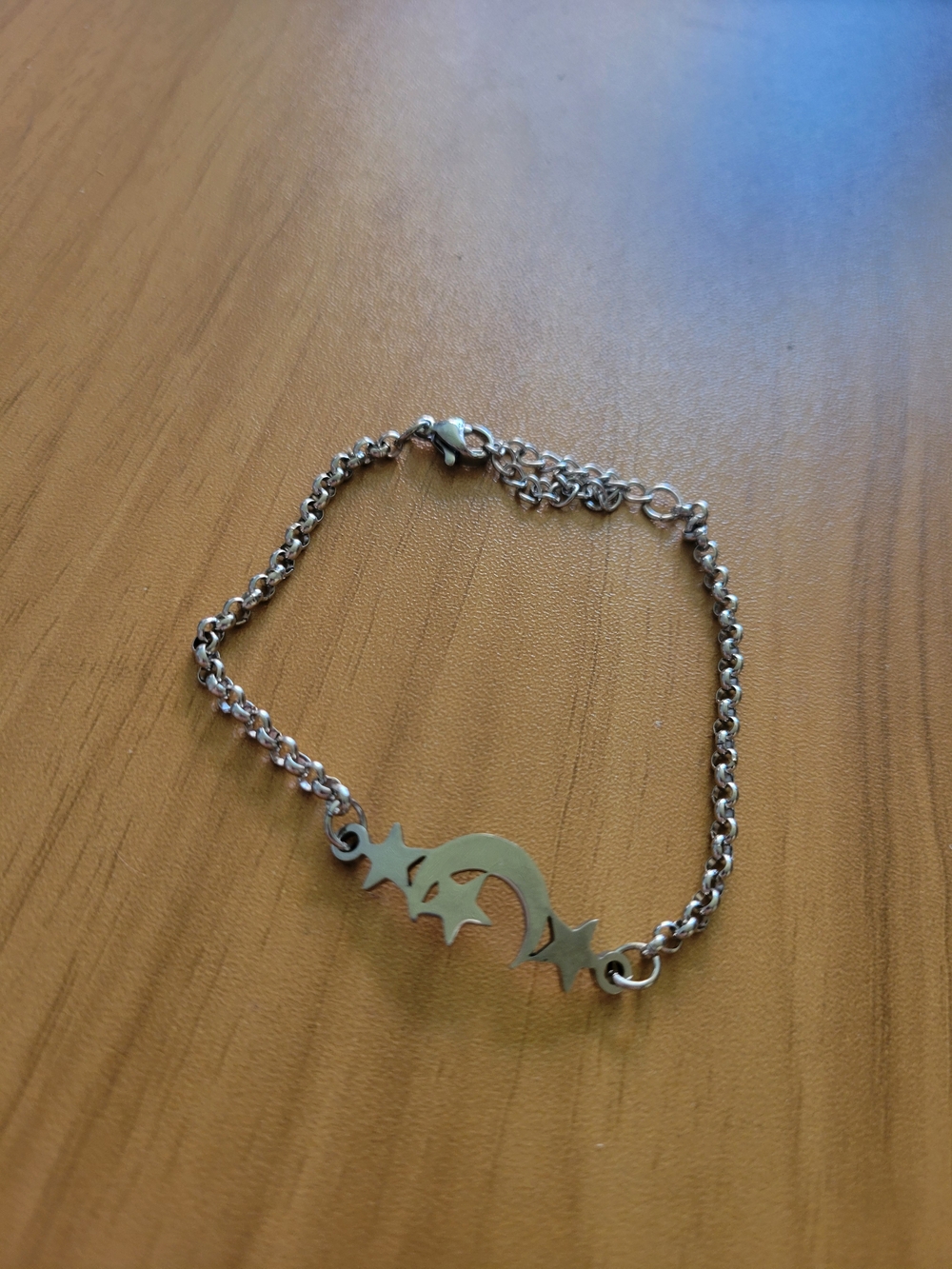 🍁NEW🍁 Silver Stainless Steel  Moon & Stars Bracelet for Women